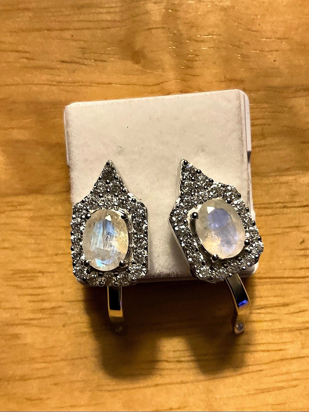 5.3 gram silver gemstone and cz earrings